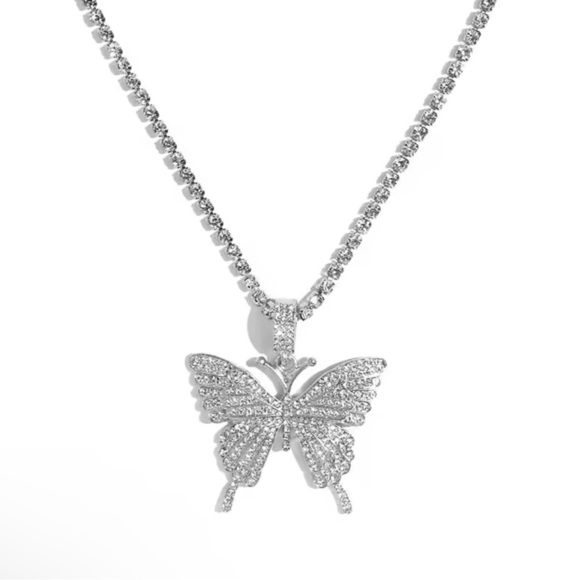Big Butterfly Tennis Necklace - Picture 3 of 5